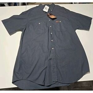 Carhartt Casual Button Down Work Shirt XL Gray Pockets S18 PTL Short Sleeve NWT‎